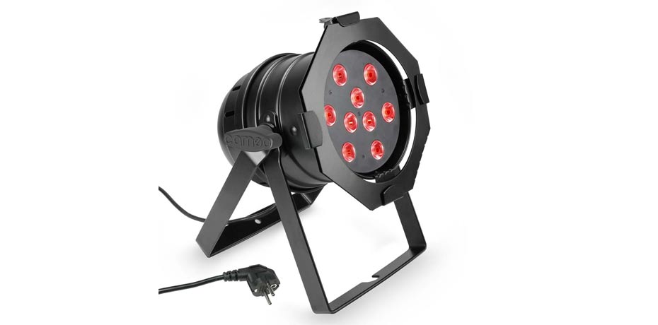CLP56Q8WBS 9 x 8 W QUAD Colour LED RGBW PAR light in black housing