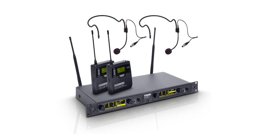 LDWIN42BPH2B5 Wireless Microphone System with 2 x Belt Pack and 2 x He