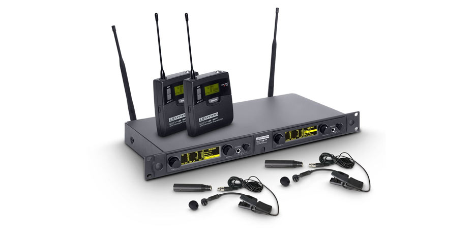 LDWIN42BPW2 Wireless Microphone System with 2x Belt Pack and 2x Brass