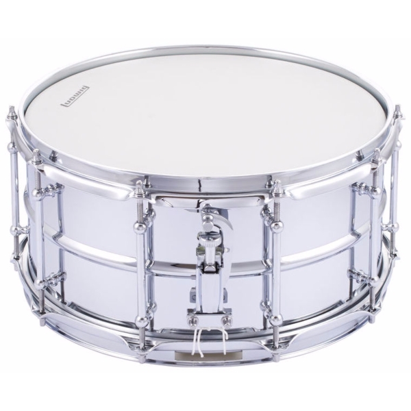 6.5x14 Supralite Polished Steel Snare Drum