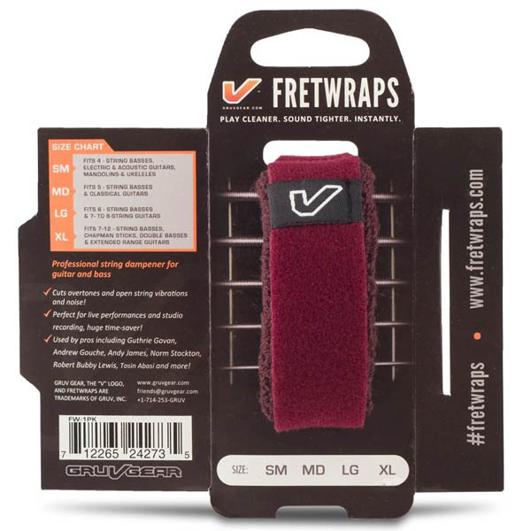 FretWraps HD Wine 1-Pack Burgundy - Large